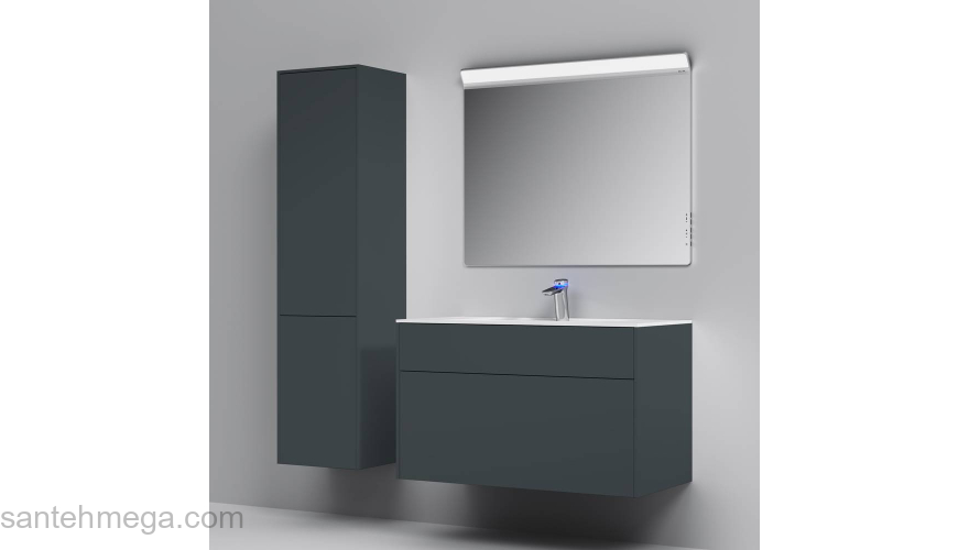 База под раковину подвесная 100 см, 3 ящика, графит матовый AM.PM Inspire 2.0 M50AFHX1003GM. Фото