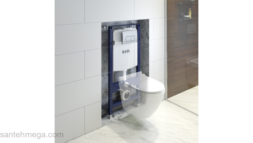 Комплект 2 в 1: инсталляция и клавиша смыва хром Optima Home IDDIS OPH00GCi32K. Фото