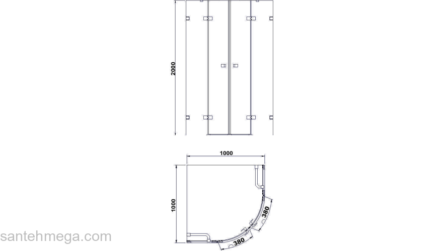 Душевой уголок BLACK & WHITE Stellar Wind S701-100. Фото