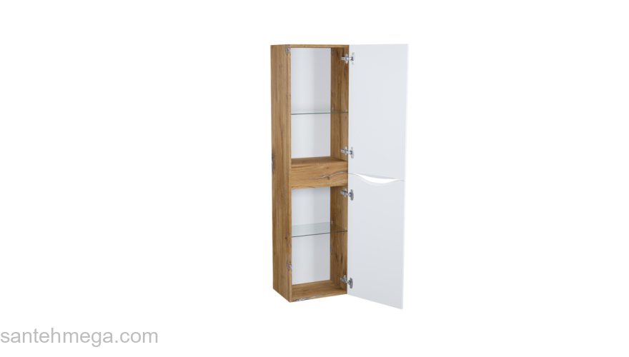 Пенал подвесной 40 см белый/золотистый дуб Cloud IDDIS CLO40Y0i97. Фото