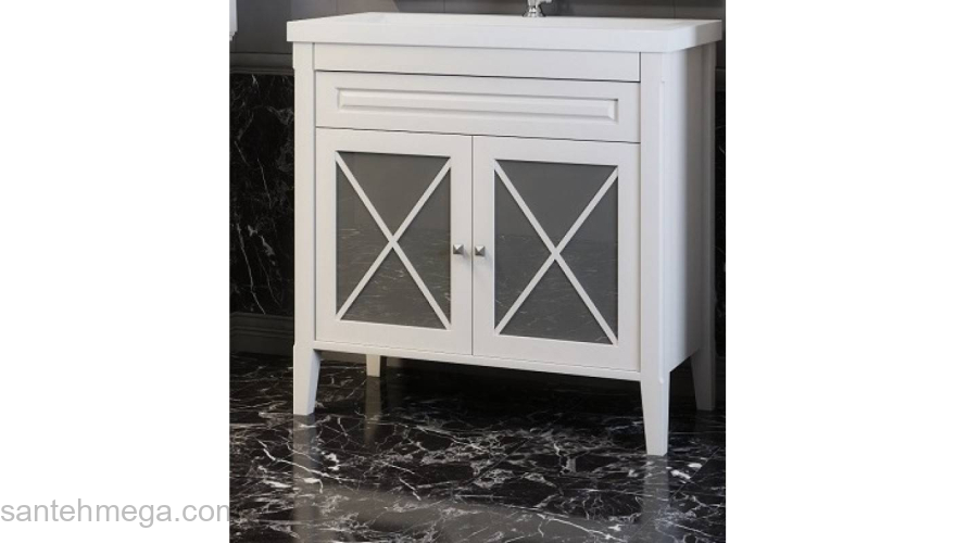 Тумба с раковиной напольная OPADIRIS Палермо 80 белый. Фото