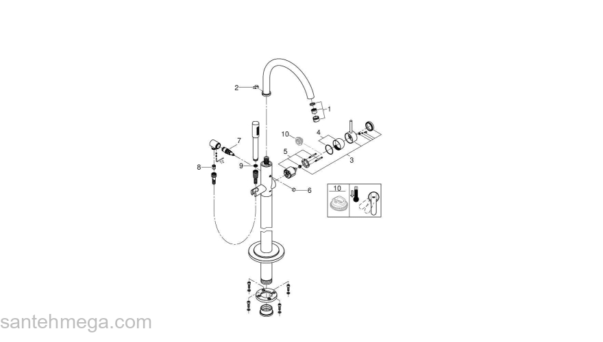 Смеситель для ванны GROHE Atrio С 32653002. Фото