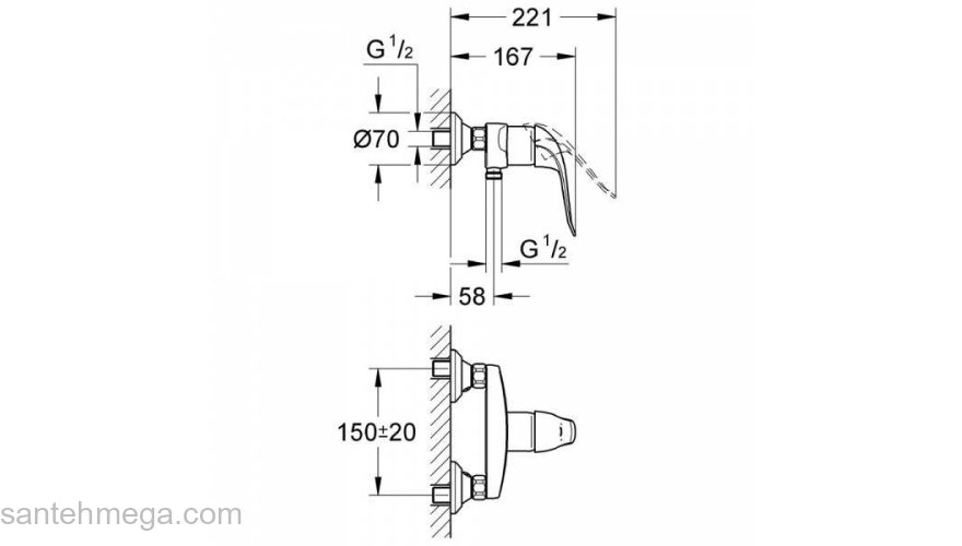 Смеситель для душа GROHE EuroEco Special 32781000. Фото