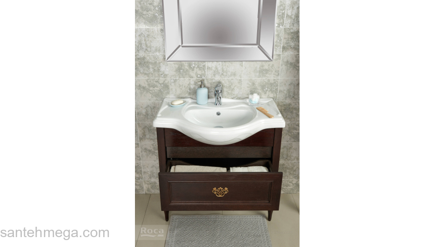 Тумба под раковину ROCA America Evolution L 105 дуб тёмный шоколад ZRU9302944. Фото