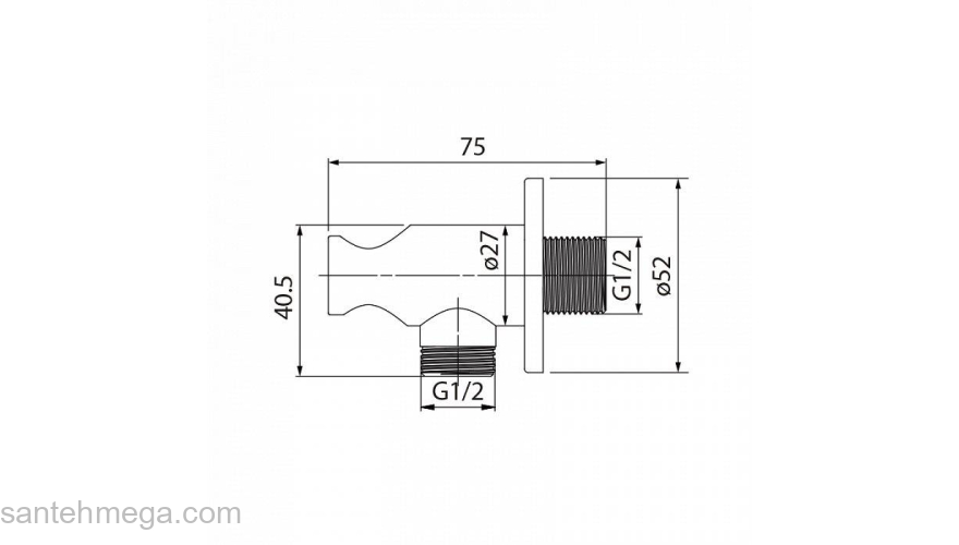 Выход для шланга с держателем для лейки IDDIS 001SB01i62. Фото
