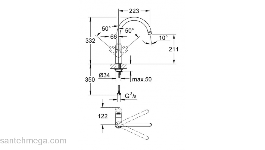 Смеситель для мойки GROHE BauLoop 31368000. Фото