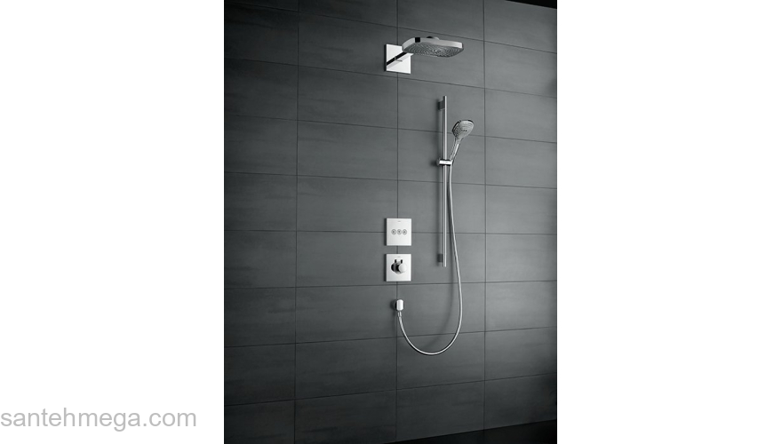 Верхний душ Hansgrohe Raindance Select Е 300 3jet белый/хром 26468400. Фото