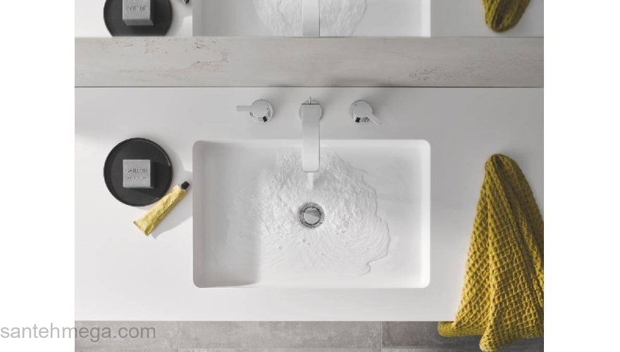 GROHE 20304001 Lineare New Смеситель для раковины на 3 отверстия с низким изливом. Фото