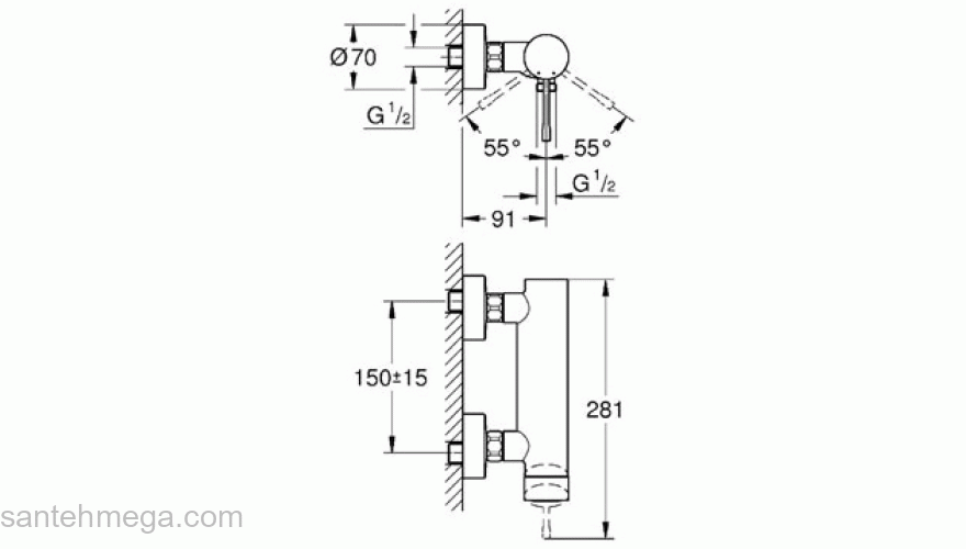 Смеситель для душа GROHE Essence+ 33636001. Фото