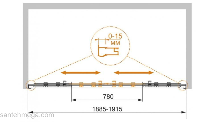 Душевая дверь CEZARES Pratico PRATICO-BF-2-190-C-Cr. Фото