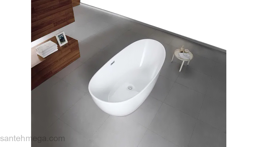 Ванна акриловая Azario GOLDFIELD 1700х750х650 свободностоящая, в комплекте с сифоном и металлической рамой GOL17075. Фото