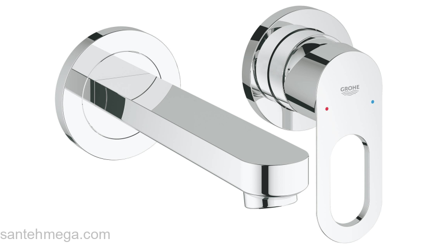GROHE 20289000 BauLoop Смеситель для раковины на 2 отверстия, настенный монтаж. Фото