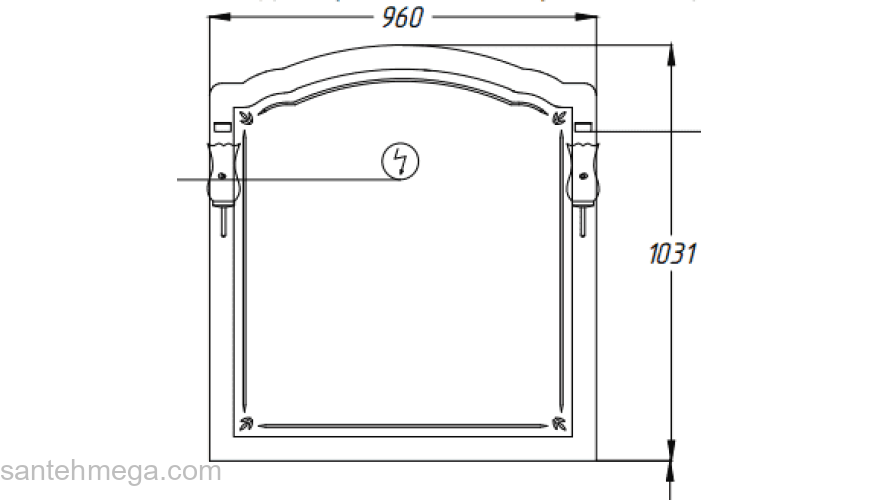 Зеркало со светильниками OPADIRIS Лоренцо 100 нагал. Фото