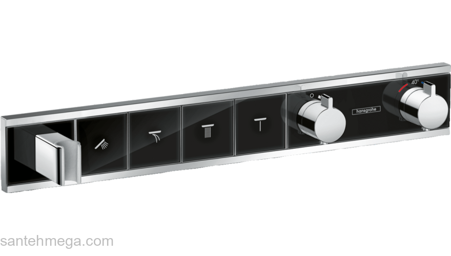 Термостат Hansgrohe RainSelect для душа 15357600, черный/хром. Фото
