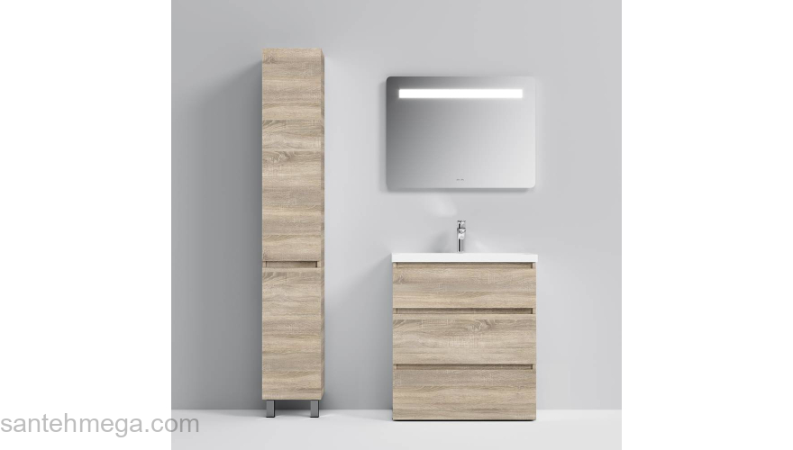 Шкаф-пенал напольный 30 см, правый, светлый дуб AM.PM Gem S M91CSR0306OF. Фото