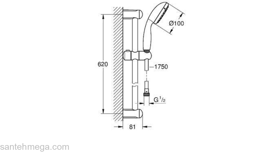 Душевой гарнитур GROHE New Tempesta 2759800E. Фото