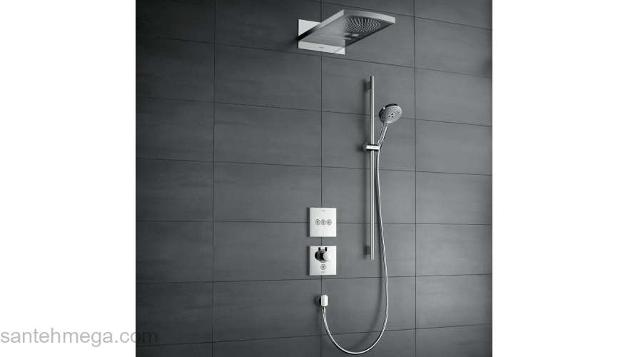 Термостат с запорным клапаном Hansgrohe ShowerSelect Highflow 15761000. Фото