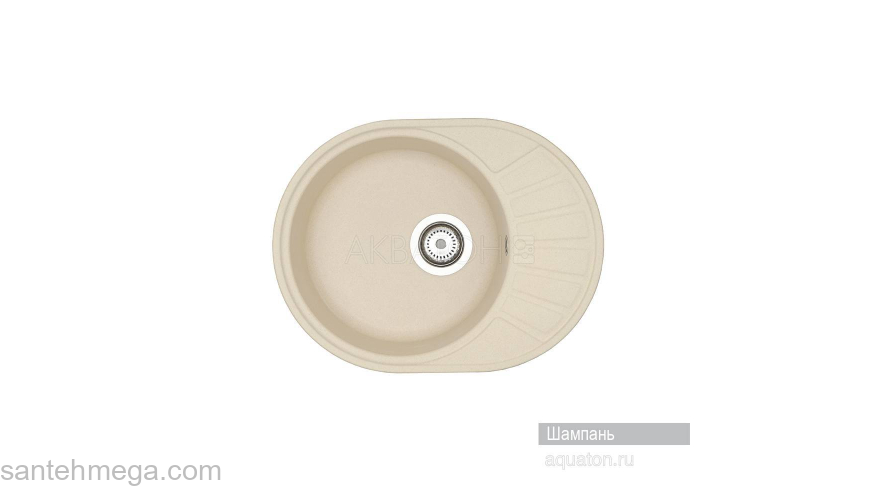 Мойка для кухни Акватон Чезана круглая с крылом шампань 1A711232CS290. Фото