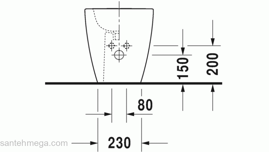 Биде напольное DURAVIT ME by Starck 2289100000. Фото