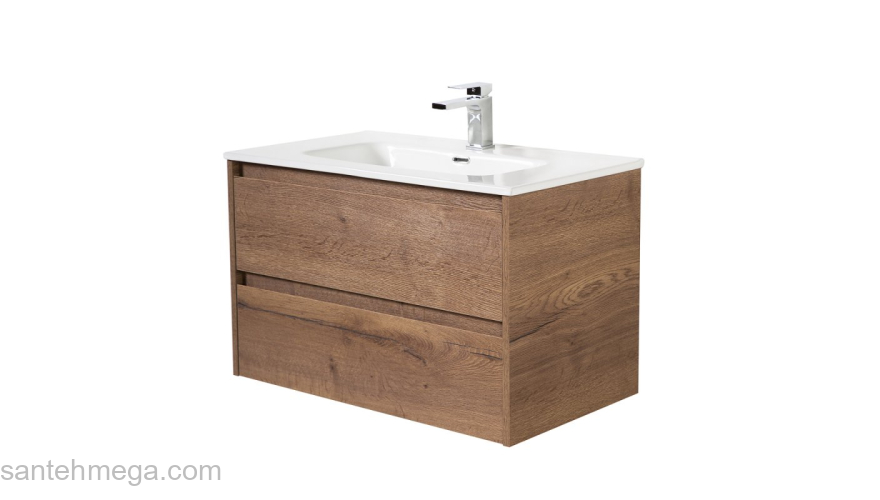 Тумба под раковину подвесная BELBAGNO KRAFT-1000-2C-SO-RT Rovere Tabacco. Фото