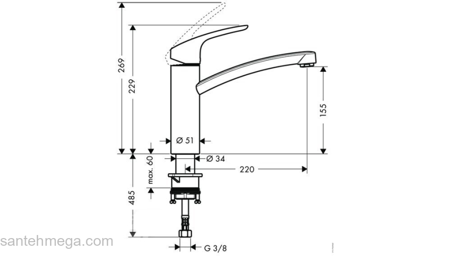 Смеситель для кухни Hansgrohe Focus E2 31806000. Фото