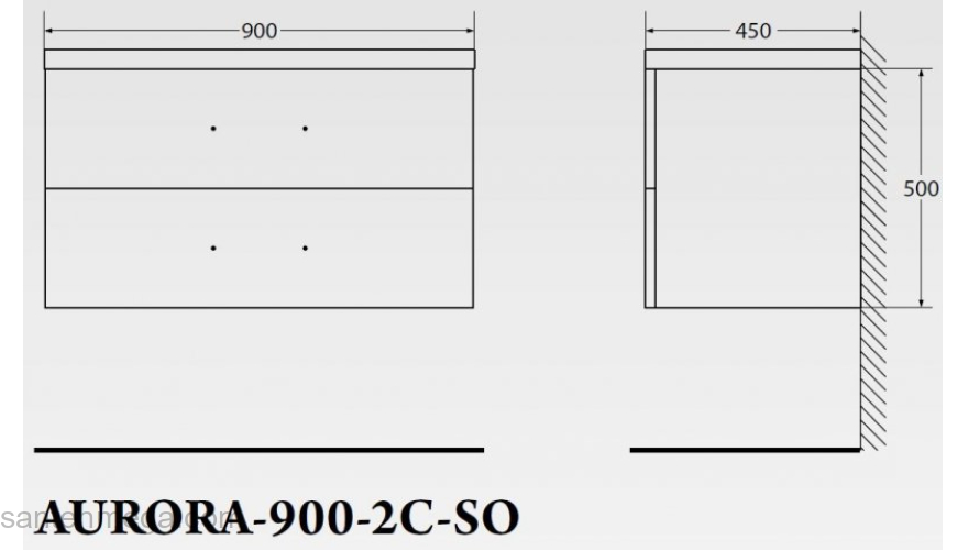 Тумба под раковину подвесная BELBAGNO AURORA-900-2C-SO-RT Rovere Tabacco. Фото