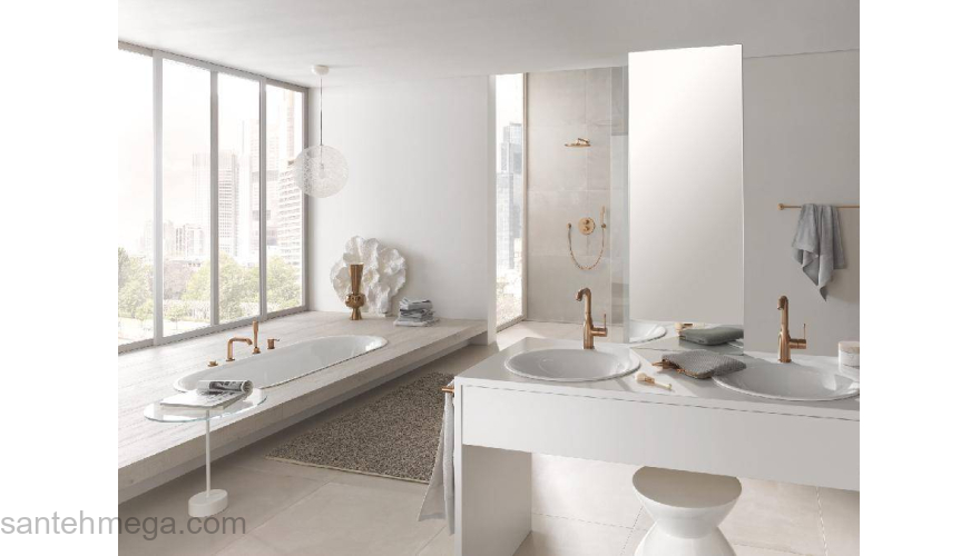 GROHE 32628DL1 Essence+ Смеситель для раковины с высоким изливом, сливной гарнитур. Фото