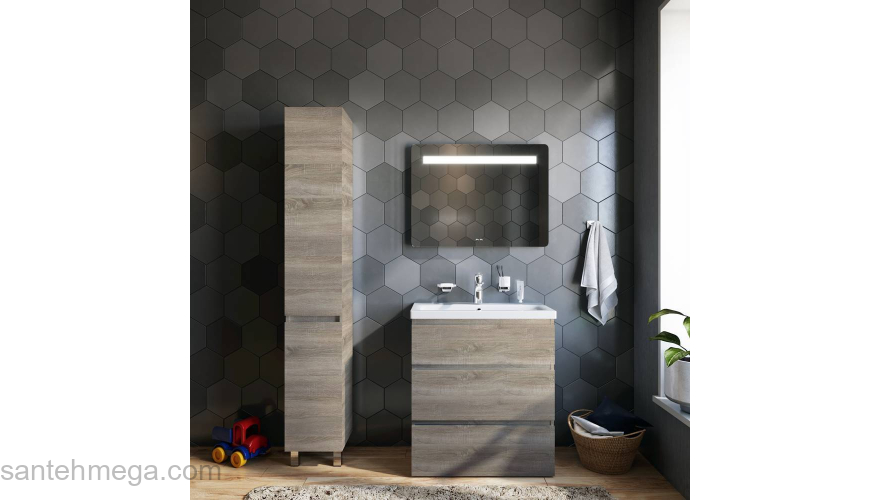 Шкаф-пенал напольный 30 см, правый, светлый дуб AM.PM Gem S M91CSR0306OF. Фото