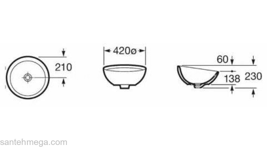 Раковина-чаша ROCA Bol 42х42 327876000. Фото