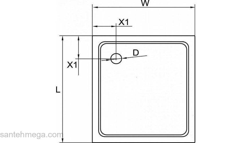 Душевой поддон акриловый CEZARES TRAY-A-A-80-15-W. Фото