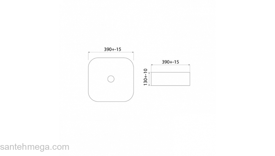 Умывальник накладной IDDIS Bridge 39х39 BRIBM04i27 Черный матовый. Фото