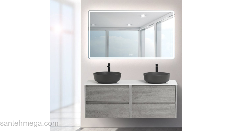 Тумба под раковину подвесная BELBAGNO KRAFT-700-2C-SO-CG Cemento Grigio. Фото