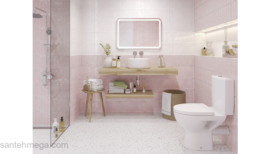 CERSANIT PDG042D Плитка облицовочная Pudra 200х440 голубой рельеф. Фото