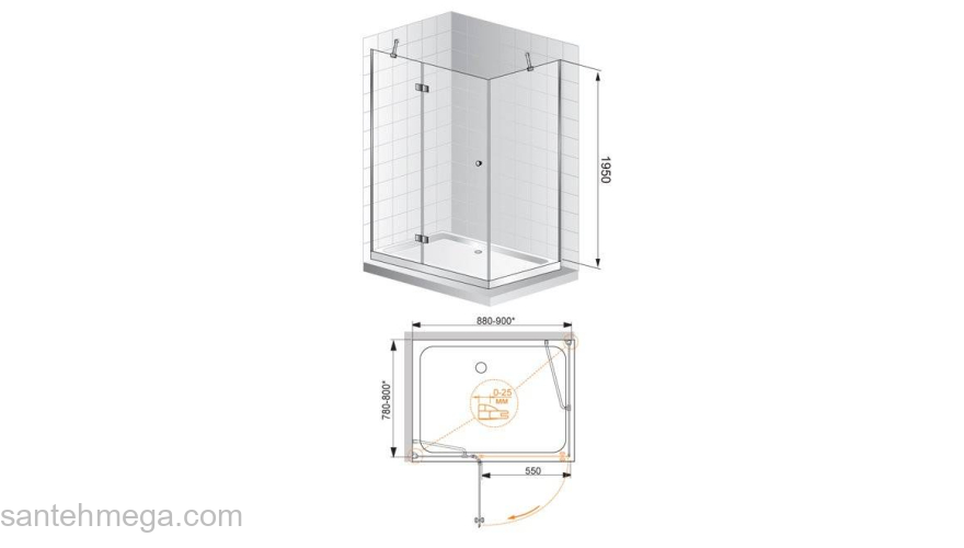 Душевой угол CEZARES Verona VERONA-W-AH-1-100/80-C-Cr. Фото