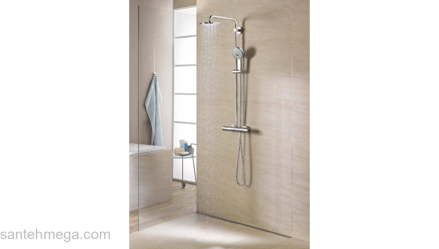 GROHE 27032001 Rainshower Душевая система с термостатом GRT 3000C, кронштейн 450 мм. Фото