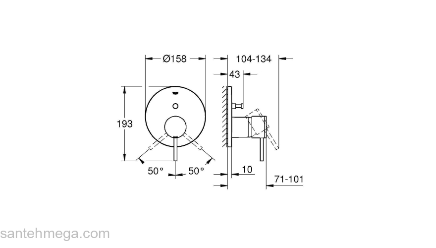 Смеситель для ванны GROHE 24066AL3 atrio New, темный гарфит, матовый. Фото