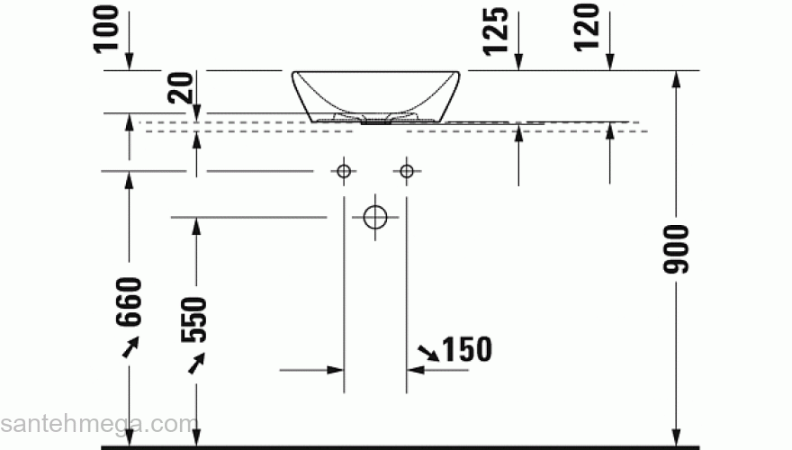 Раковина накладная DURAVIT D-Neo 40х40 2371400070. Фото