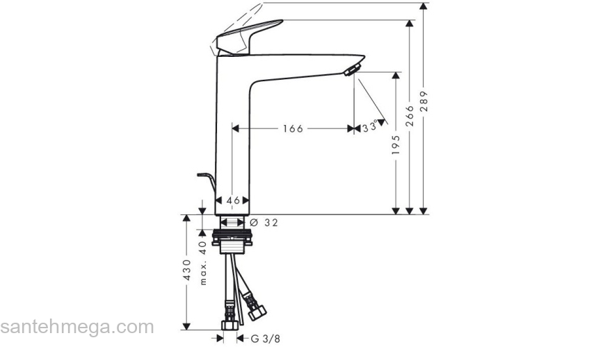 Смеситель для раковины Hansgrohe Logis 71090000. Фото