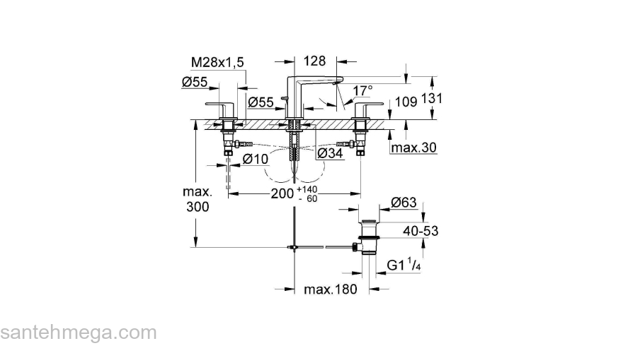 Смеситель для раковины GROHE Europlus 20301000. Фото