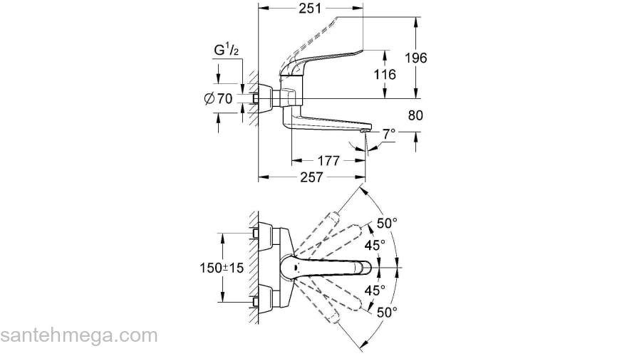 Смеситель для раковины GROHE Euroeco Special 32773000. Фото