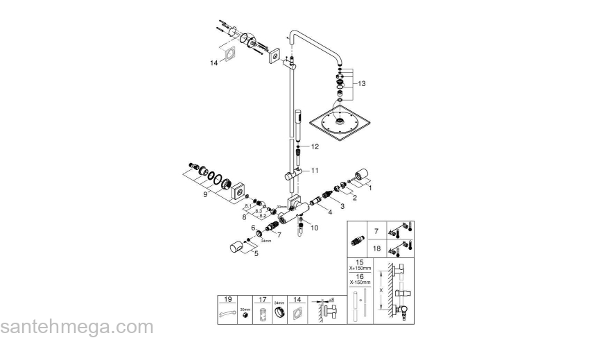 GROHE 27469000 Rainshower F-Series Душевая система. Фото