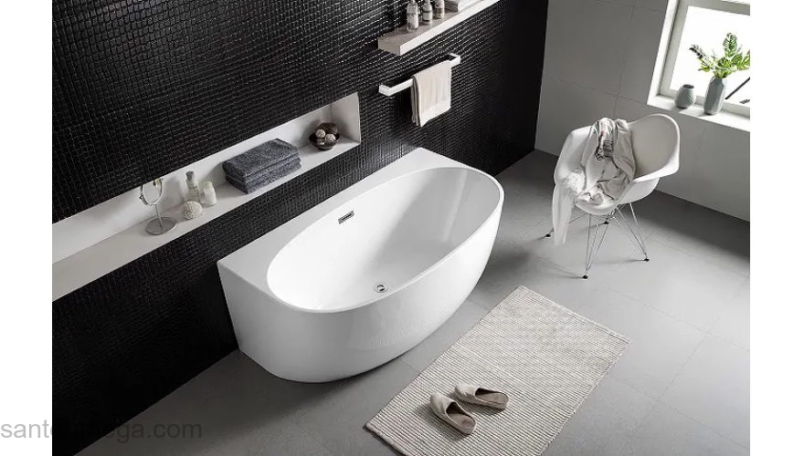 Ванна акриловая Azario CAMBRIDGE 1695х880х580, пристенная, в комплекте с сифоном и металлической рамой CAM17289. Фото