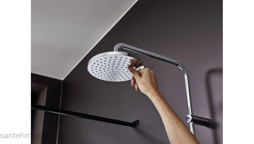 Душевая система Showerpipe 200 1jet с термостатом для ванны Hansgrohe Vernis Blend 26274000, хром. Фото