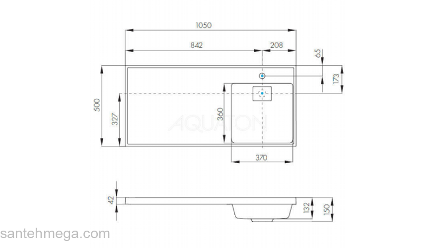 Раковина Aquaton Лондри 105 1A72223KLH010. Фото