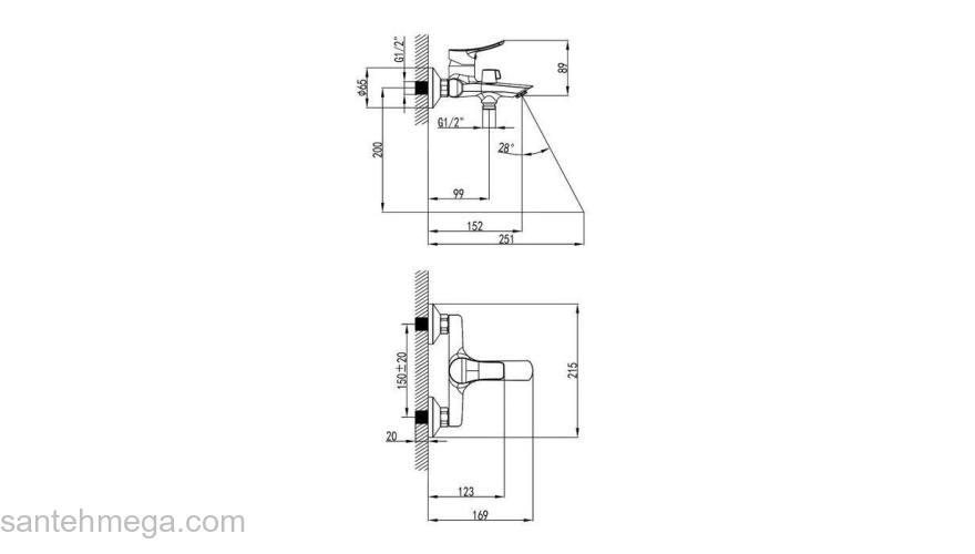 Смеситель для ванны Amplex Milardo AMPSB02M02. Фото