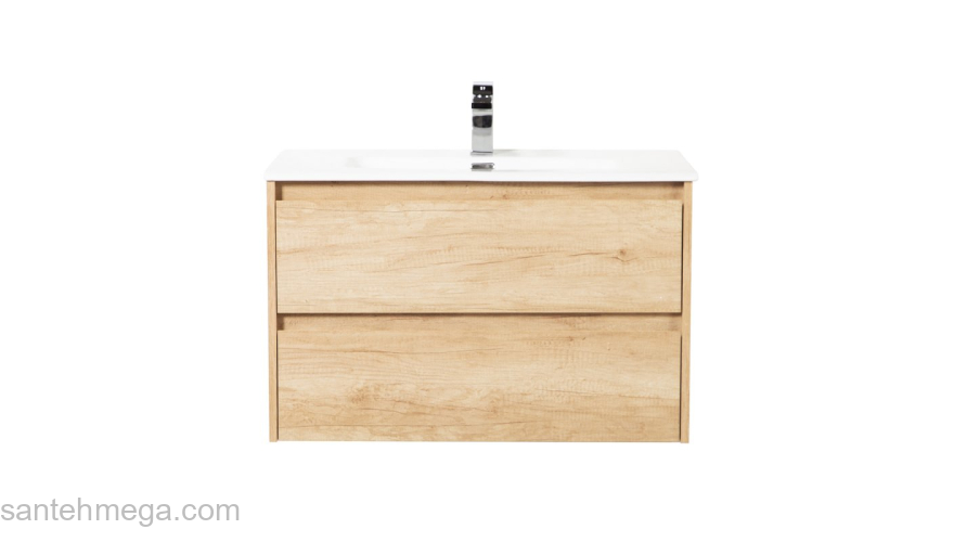 Тумба под раковину подвесная BELBAGNO KRAFT-800-2C-SO-RNN Rovere Nebrasca Nature. Фото