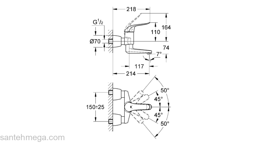 Смеситель для раковины GROHE Euroeco Special 32771000. Фото