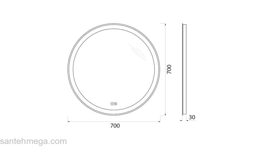 Зеркало BELBAGNO SPC-RNG-700-LED-TCH-WARM. Фото