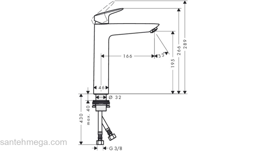 Смеситель для раковины Hansgrohe Logis 71091000. Фото