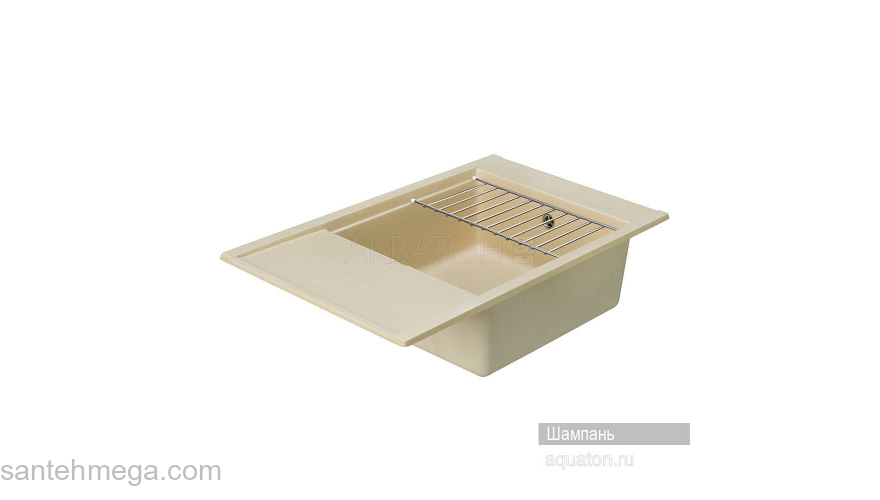 Мойка для кухни Акватон Делия 78 прямоугольная с крылом шампань 1A715132DE290. Фото
